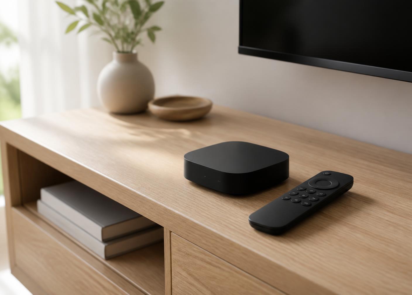 TV Box conectado a un televisor moderno